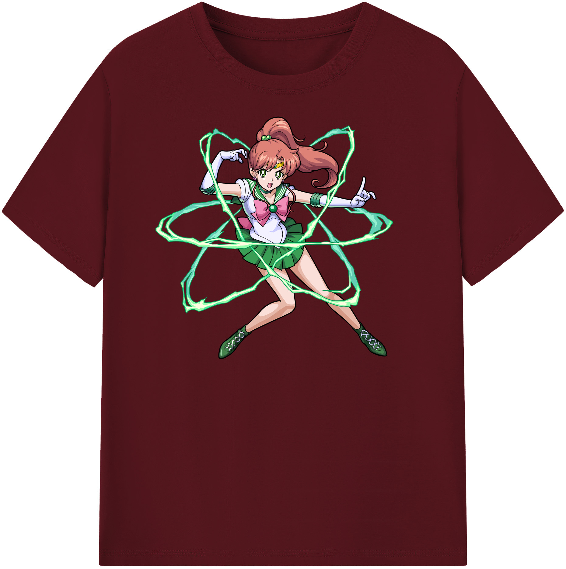 （画像用） 美少女戦士セーラームーン 木野 まこと きの まこと Sailor Moon Kino Makoto （セーラージュピター；Sailor Jupiter） 綿100％半袖Tシャツ（フロントプリント）